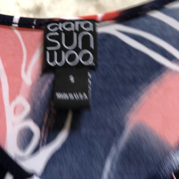 Clara sun woo abstract pattern blouse top 3/4 sleeve size small - Picture 4 of 8